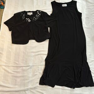 Pretty black dress with jacket.